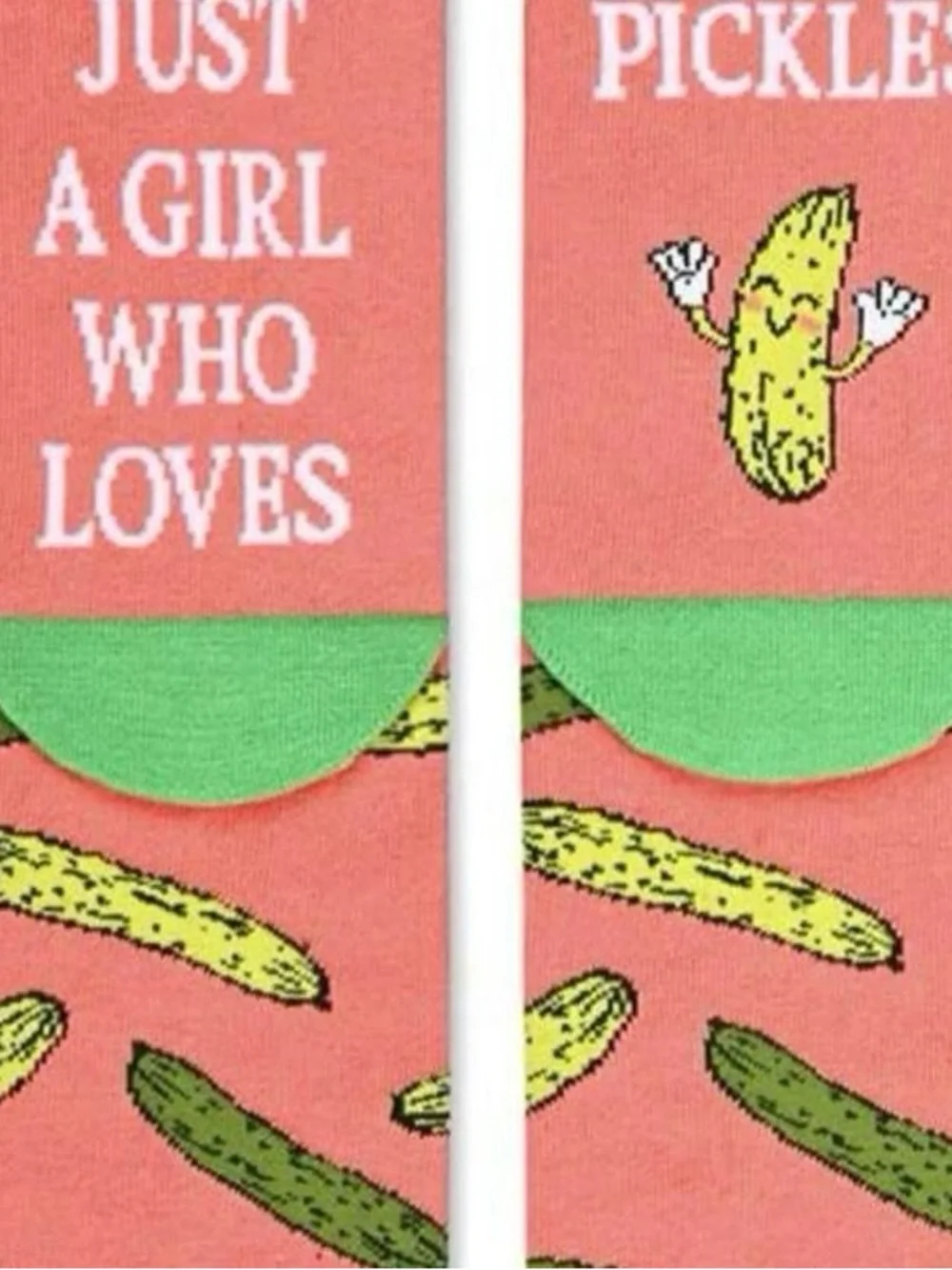 Kids Coral & Green Novelty Banana Socks - Fun Printed Crew Socks